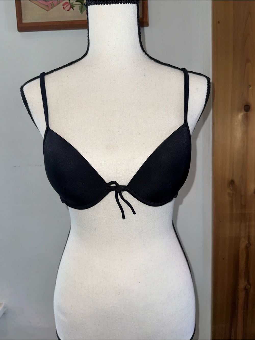 Victoria's Secret Black Front-Tie Push-Up Bikini Top